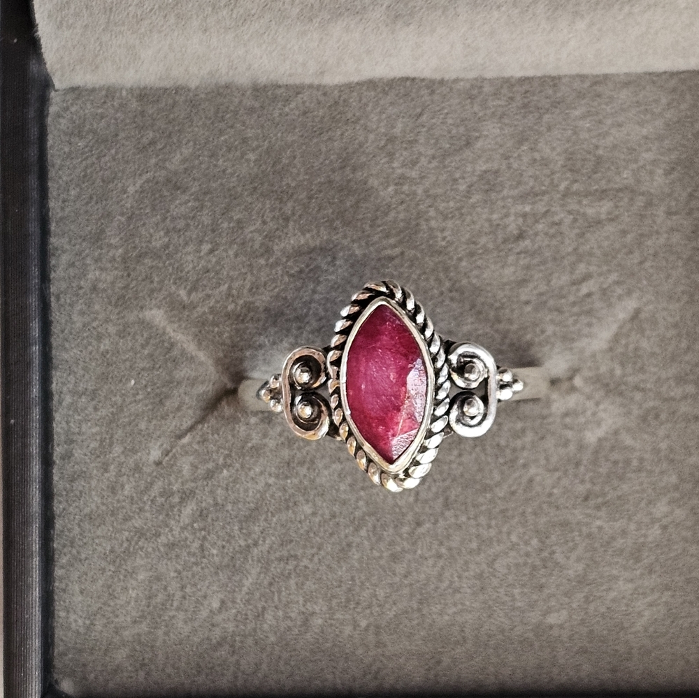 Ruby Gemstone Sterling Silver Ring